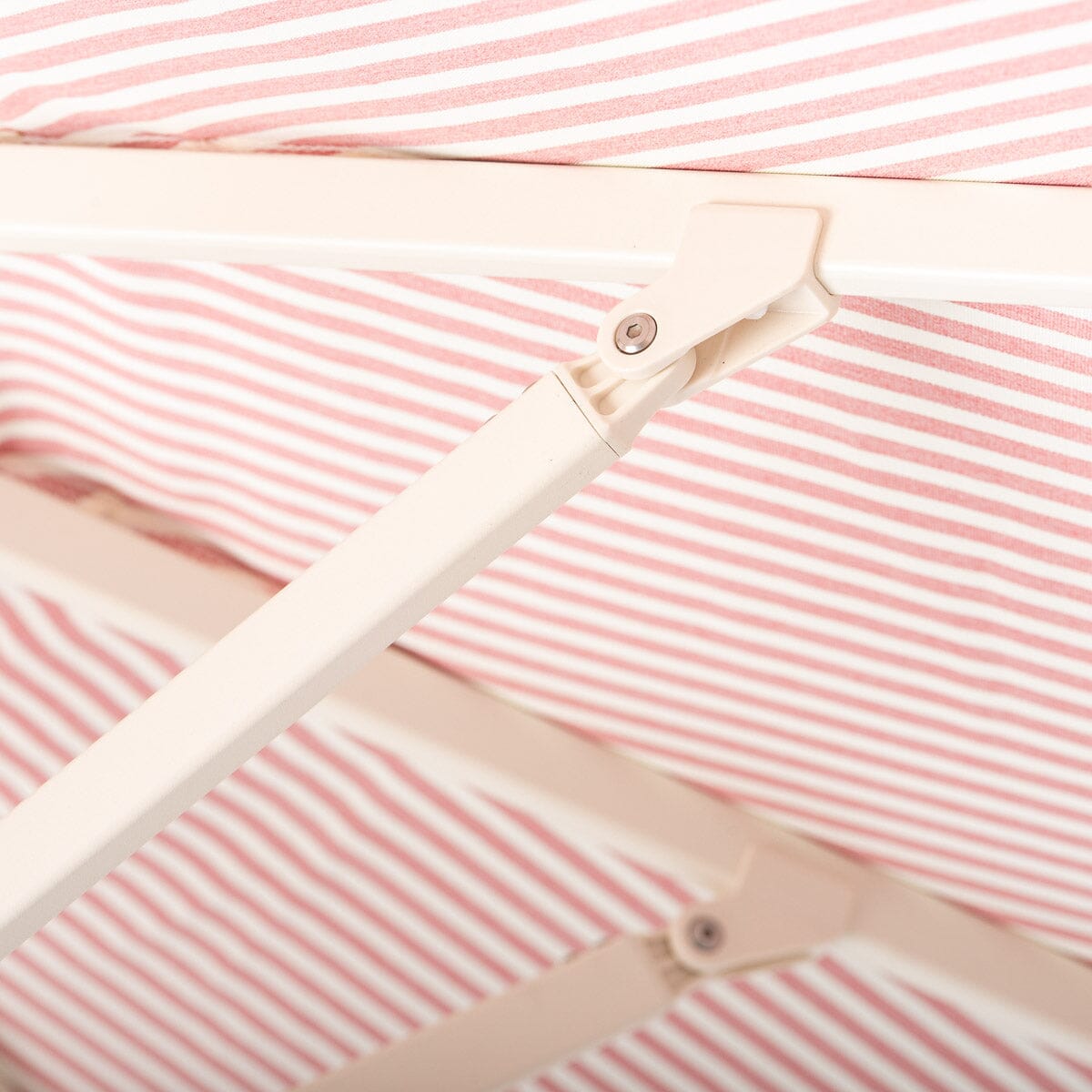 Terrace Umbrella in Lauren's Pink Stripe | Antique White Frame Terrace Umbrella Kit Business & Pleasure Co Aus 