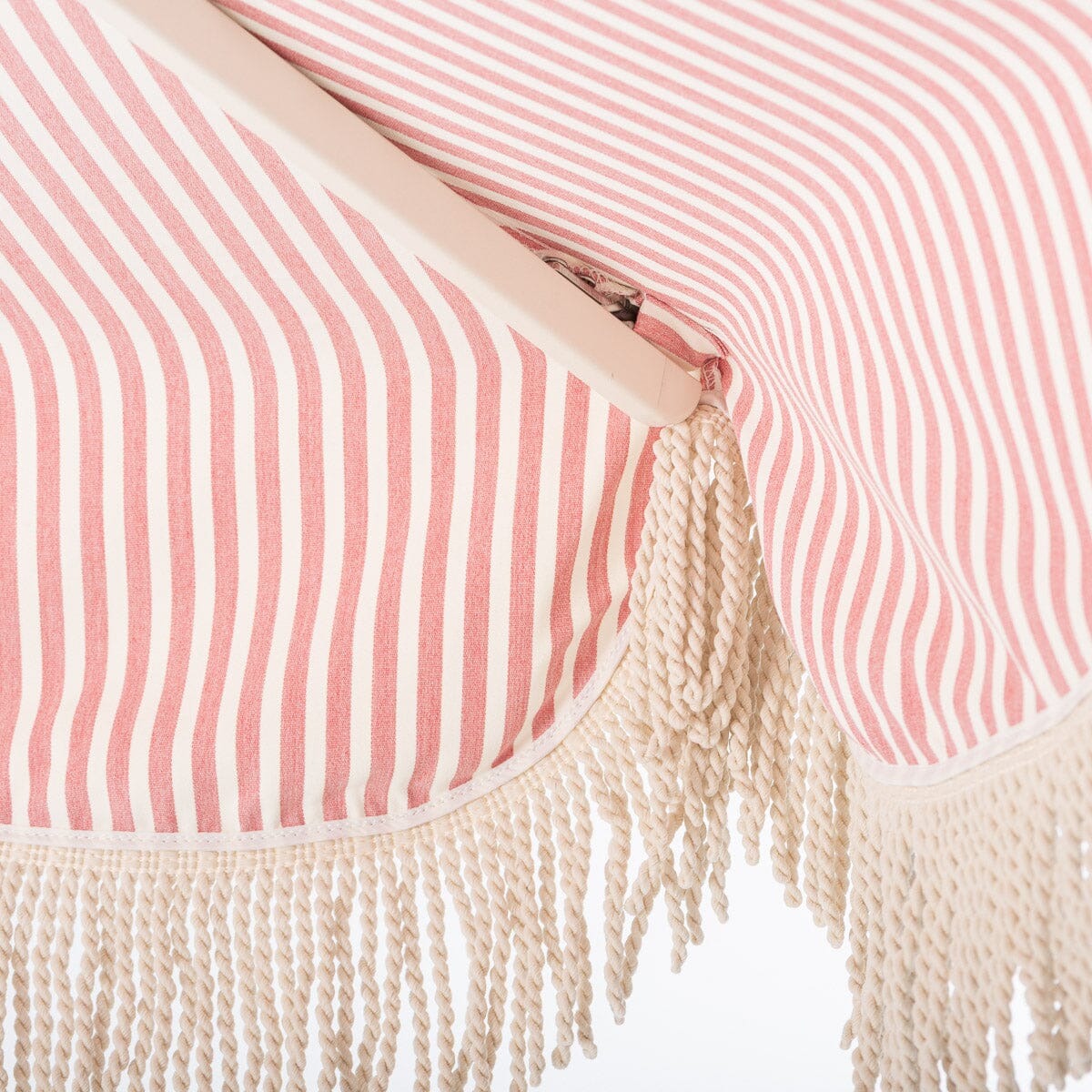 Terrace Umbrella in Lauren's Pink Stripe | Antique White Frame Terrace Umbrella Kit Business & Pleasure Co Aus 