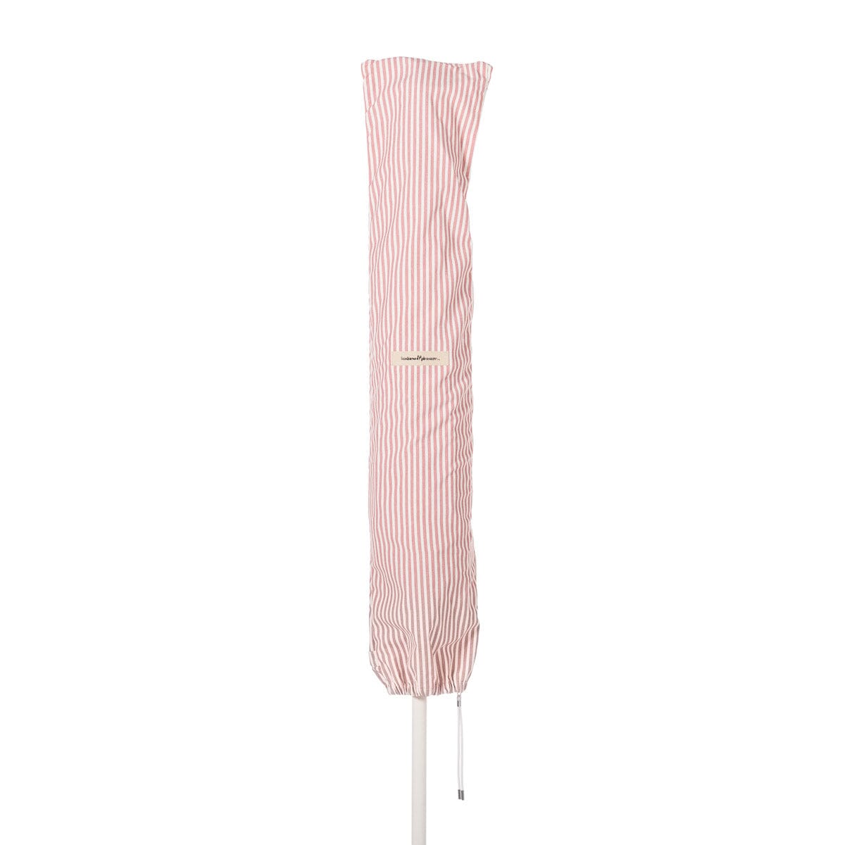 Terrace Umbrella in Lauren's Pink Stripe | Antique White Frame Terrace Umbrella Kit Business & Pleasure Co Aus 