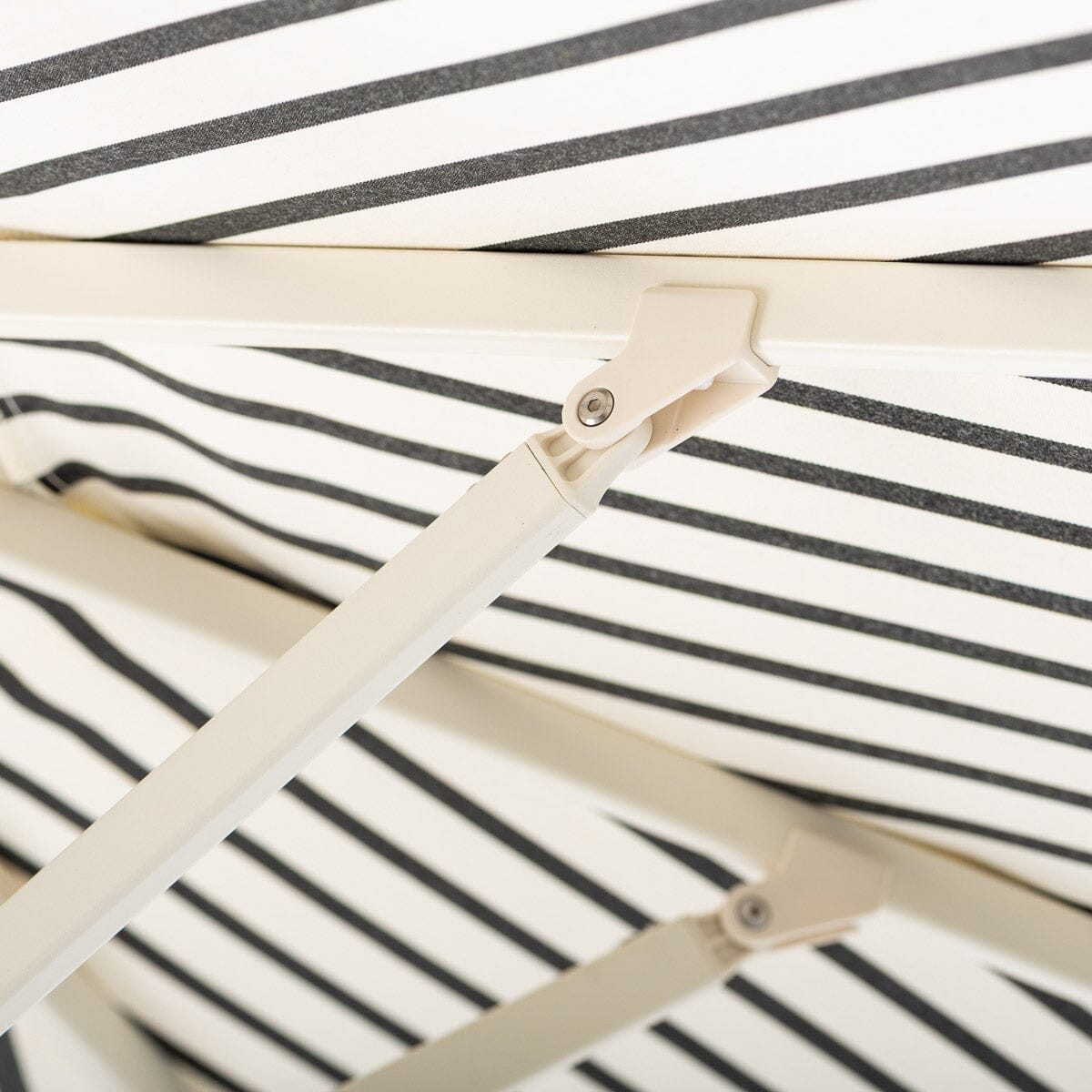 Terrace Umbrella in Monaco Black Stripe | Antique White Frame Terrace Umbrella Kit Business & Pleasure Co Aus 