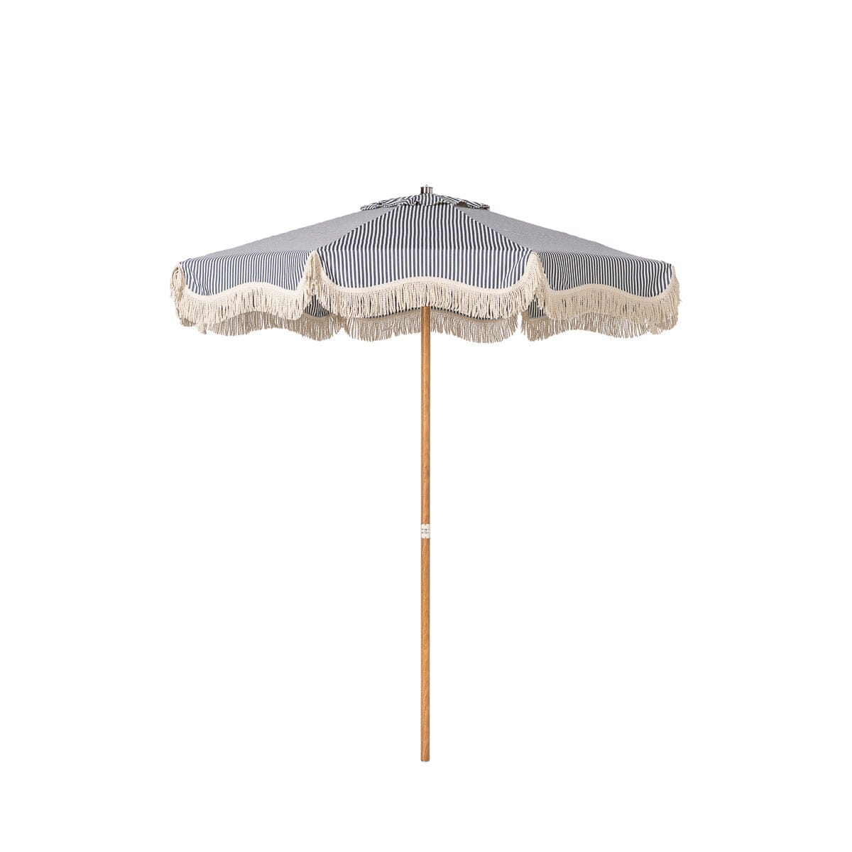 Product image of Terrace Umbrella in Lauren's Navy Stripe | Transfer Teak Frame Terrace Umbrella Kit Business & Pleasure Co Aus 
