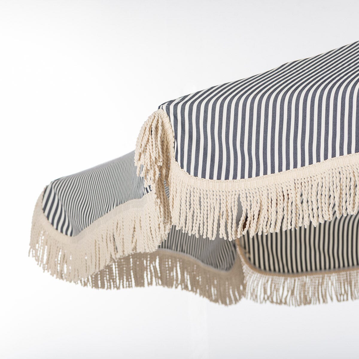 Terrace Umbrella in Lauren's Navy Stripe | Transfer Teak Frame Terrace Umbrella Kit Business & Pleasure Co Aus 