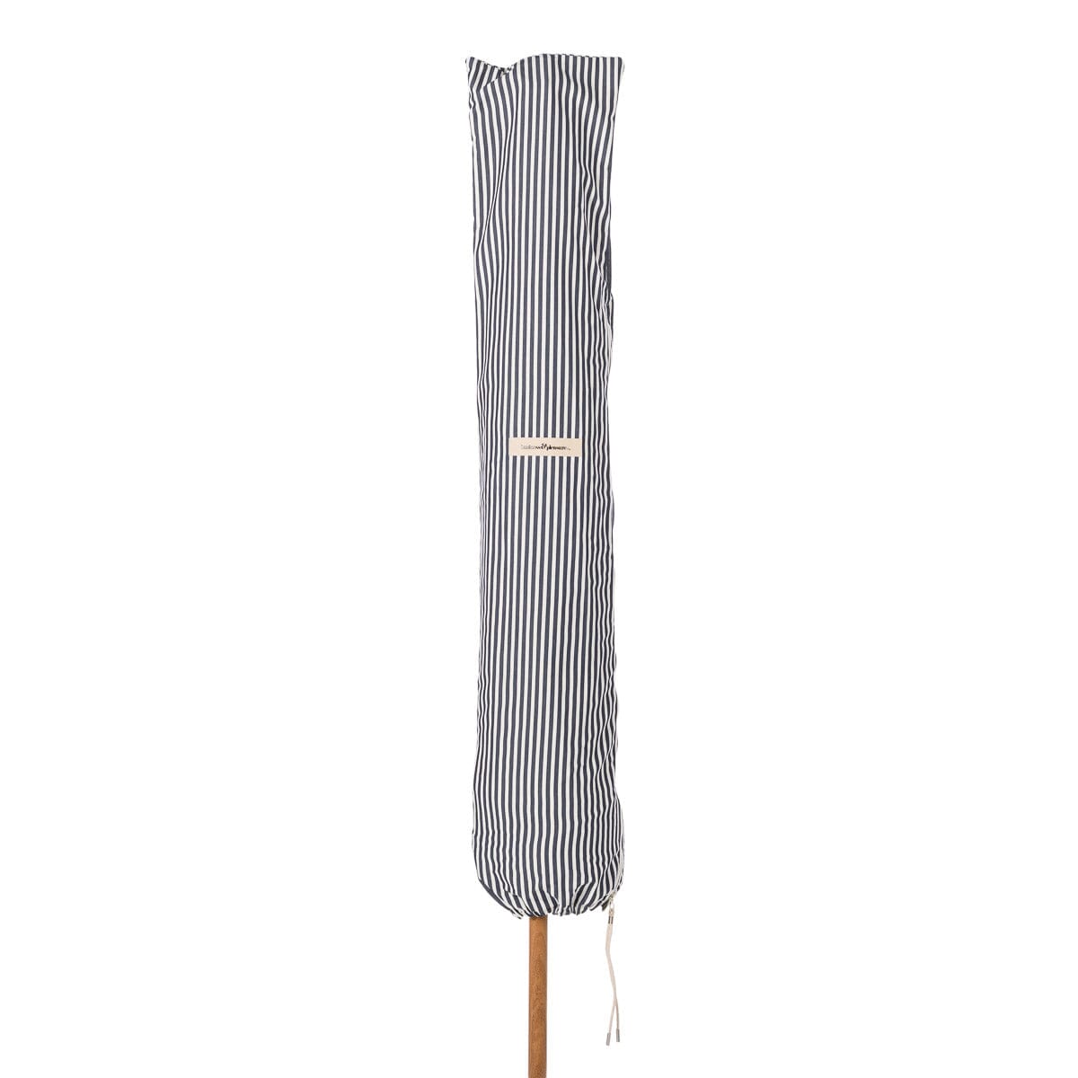 Terrace Umbrella in Lauren's Navy Stripe | Transfer Teak Frame Terrace Umbrella Kit Business & Pleasure Co Aus 