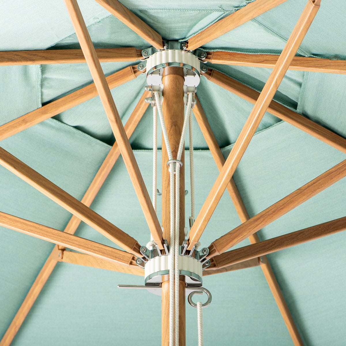 Terrace Umbrella in Rivie Green | Transfer Teak Frame Terrace Umbrella Kit Business & Pleasure Co Aus 