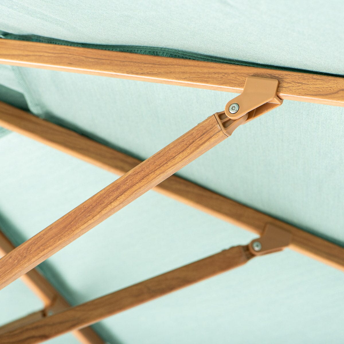 Terrace Umbrella in Rivie Green | Transfer Teak Frame Terrace Umbrella Kit Business & Pleasure Co Aus 
