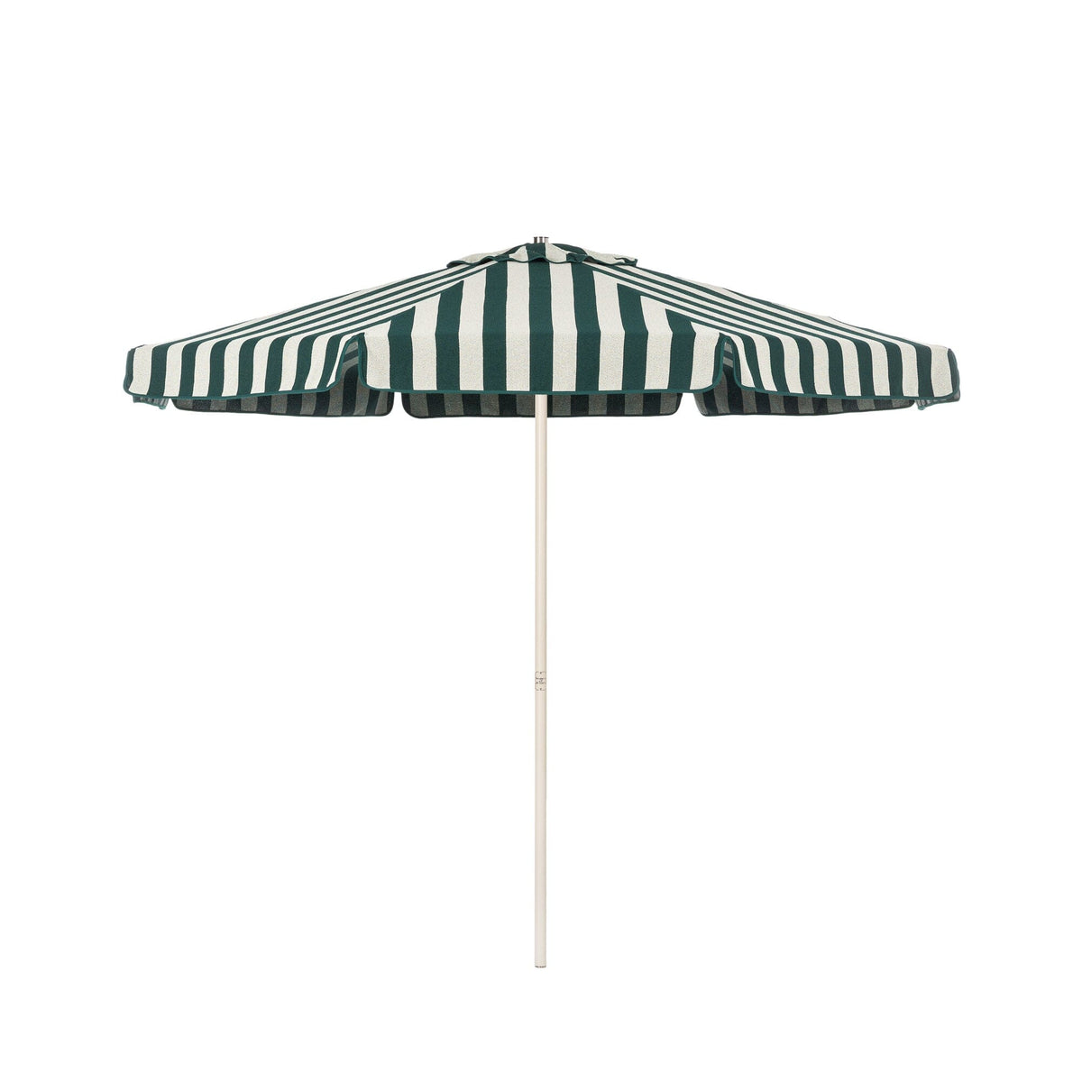 Terrace Umbrella in Terry Green Stripe | Antique White Frame Terrace Umbrella Kit Business & Pleasure Co Aus 