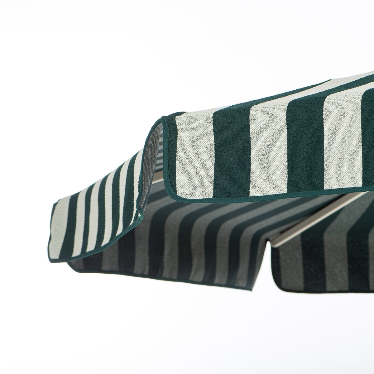 Terrace Umbrella in Terry Green Stripe | Antique White Frame Terrace Umbrella Kit Business & Pleasure Co Aus 