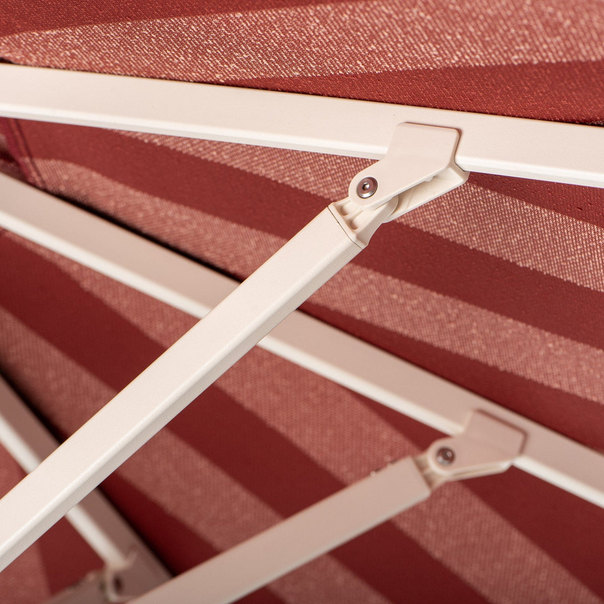 Terrace Umbrella in Terry Terracotta Stripe | Antique White Frame Terrace Umbrella Kit Business & Pleasure Co Aus 