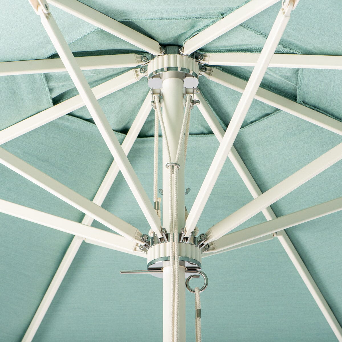 Terrace Umbrella in Rivie Green | Antique White Frame Terrace Umbrella Kit Business & Pleasure Co Aus 
