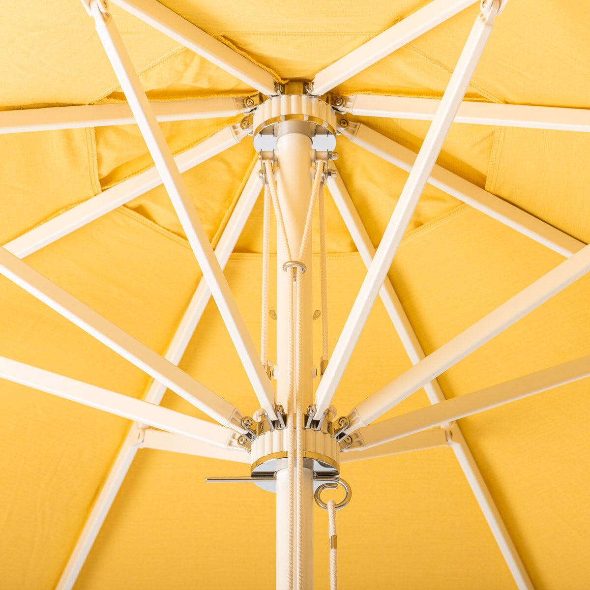 Terrace Umbrella in Rivie Mimosa | Antique White Frame Terrace Umbrella Kit Business & Pleasure Co Aus 