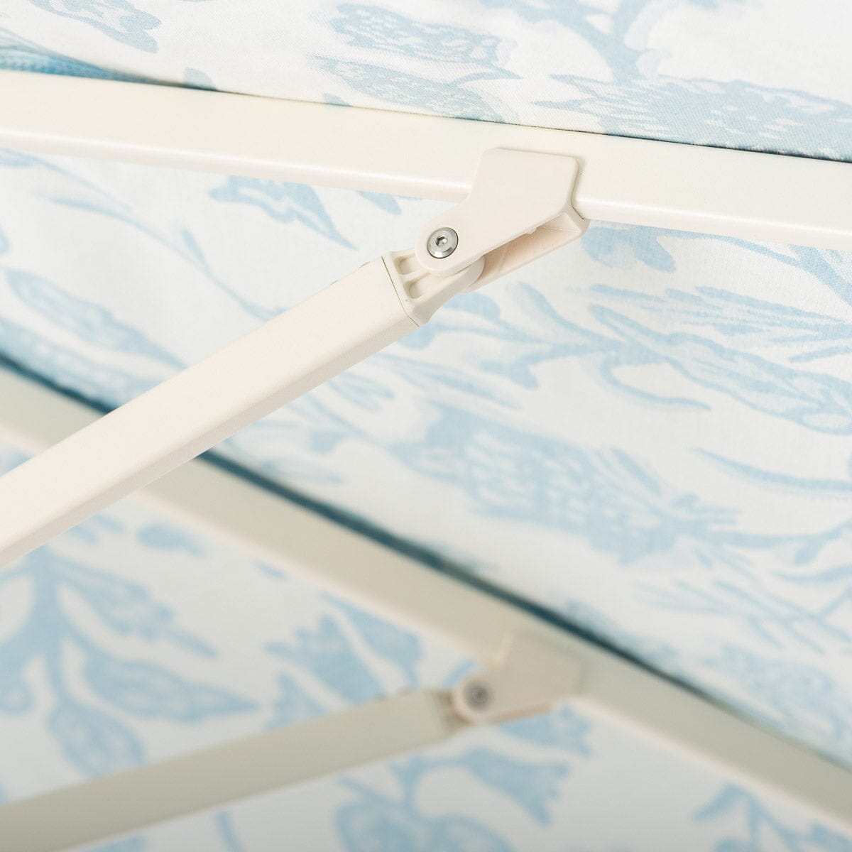 Terrace Umbrella in Hanalei Bay Blue Jacquard | Antique White Frame Terrace Umbrella Kit Business & Pleasure Co Aus 