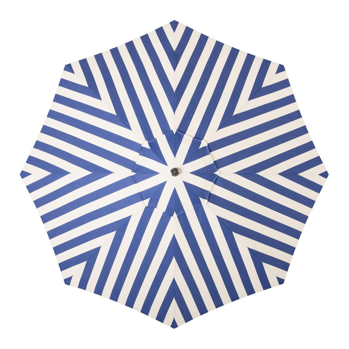 Terrace Umbrella in Crew Mediterranean Blue Stripe | Transfer Teak Frame Terrace Umbrella Kit Business & Pleasure Co Aus 