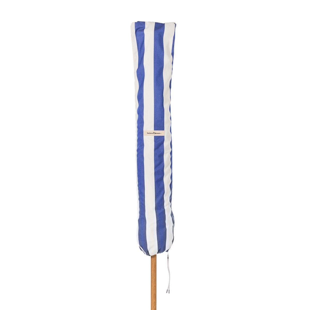 Terrace Umbrella in Crew Mediterranean Blue Stripe | Transfer Teak Frame Terrace Umbrella Kit Business & Pleasure Co Aus 