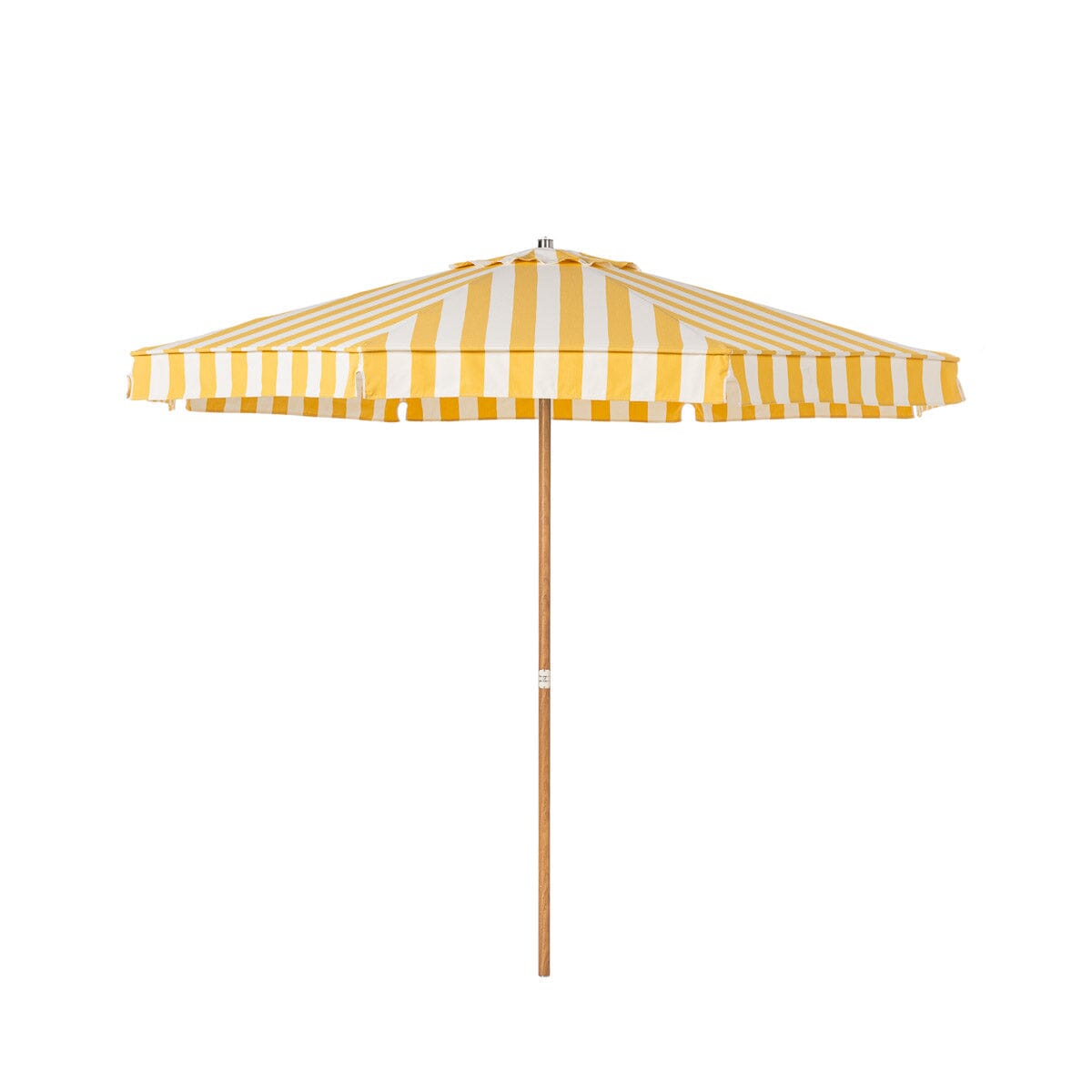 Product image of Terrace Umbrella in Crew Mimosa Yellow Stripe | Transfer Teak Frame Terrace Umbrella Kit Business & Pleasure Co Aus 