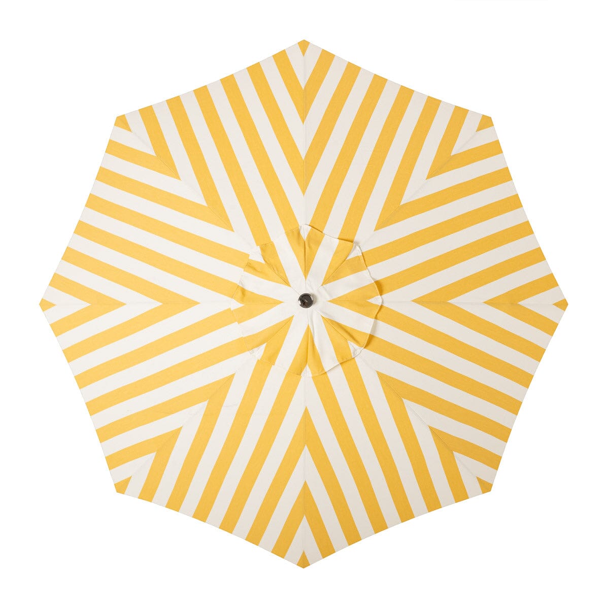 Terrace Umbrella in Crew Mimosa Yellow Stripe | Transfer Teak Frame Terrace Umbrella Kit Business & Pleasure Co Aus 