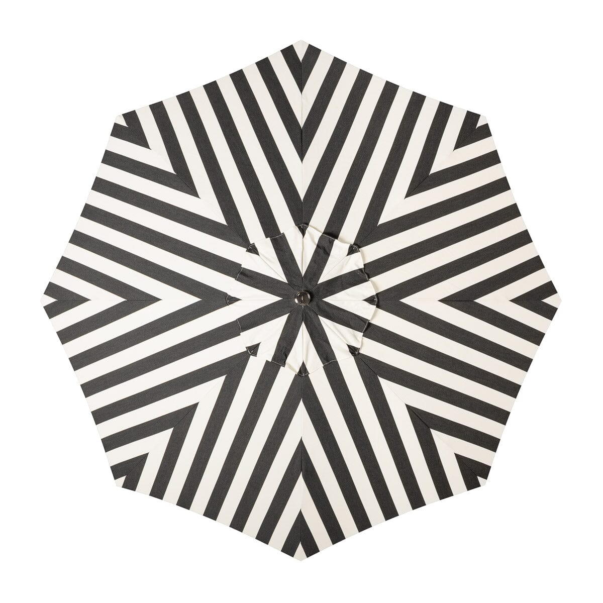 Terrace Umbrella in Crew Vintage Black Stripe | Transfer Teak Frame Terrace Umbrella Kit Business & Pleasure Co Aus 