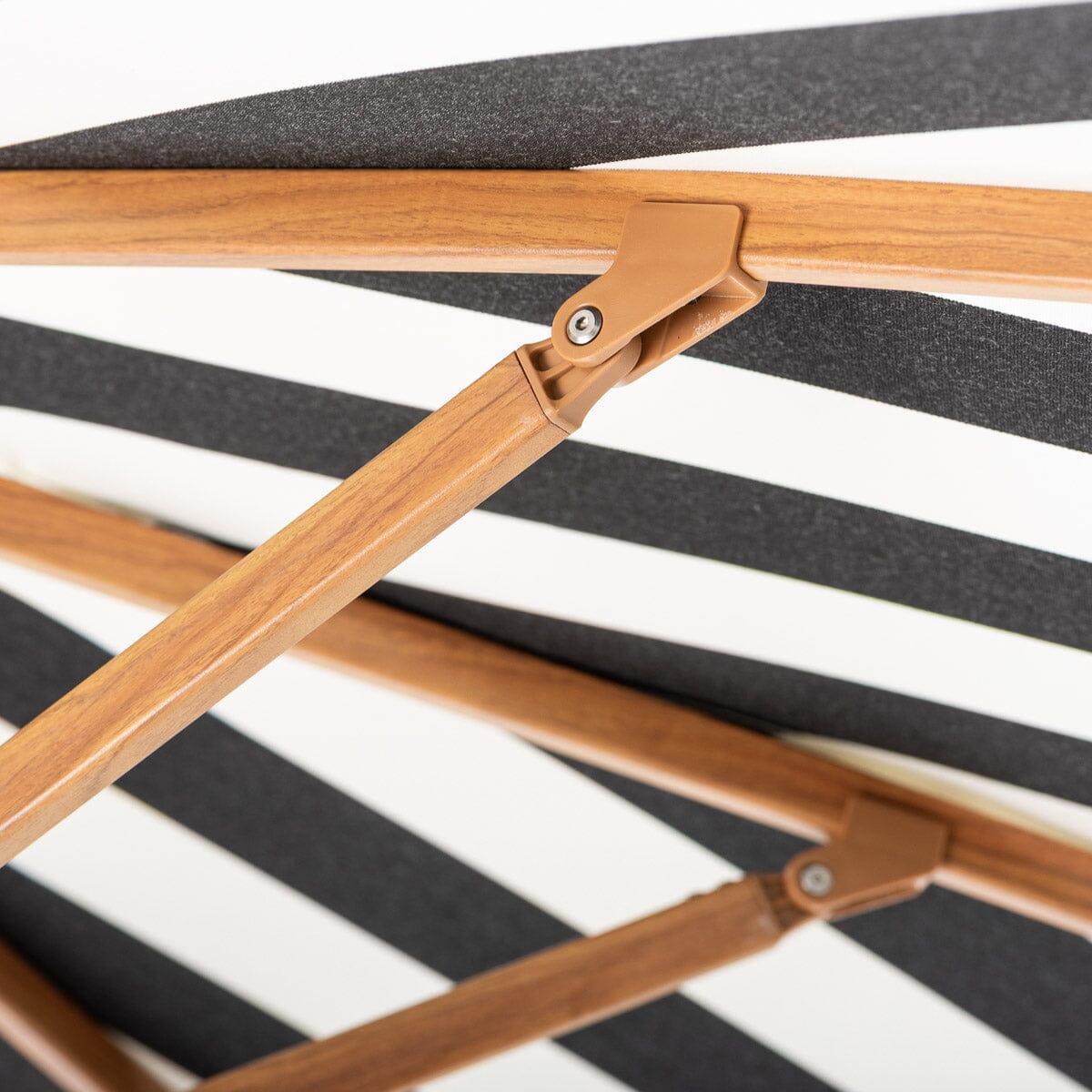 Terrace Umbrella in Crew Vintage Black Stripe | Transfer Teak Frame Terrace Umbrella Kit Business & Pleasure Co Aus 