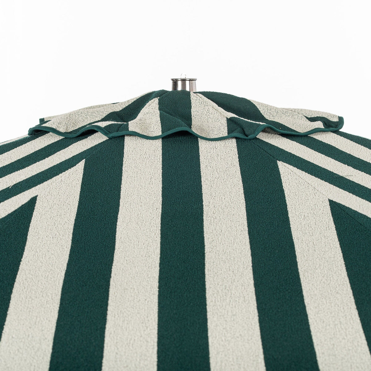 Terrace Umbrella in Terry Green Stripe | Transfer Teak Frame Terrace Umbrella Kit Business & Pleasure Co Aus 