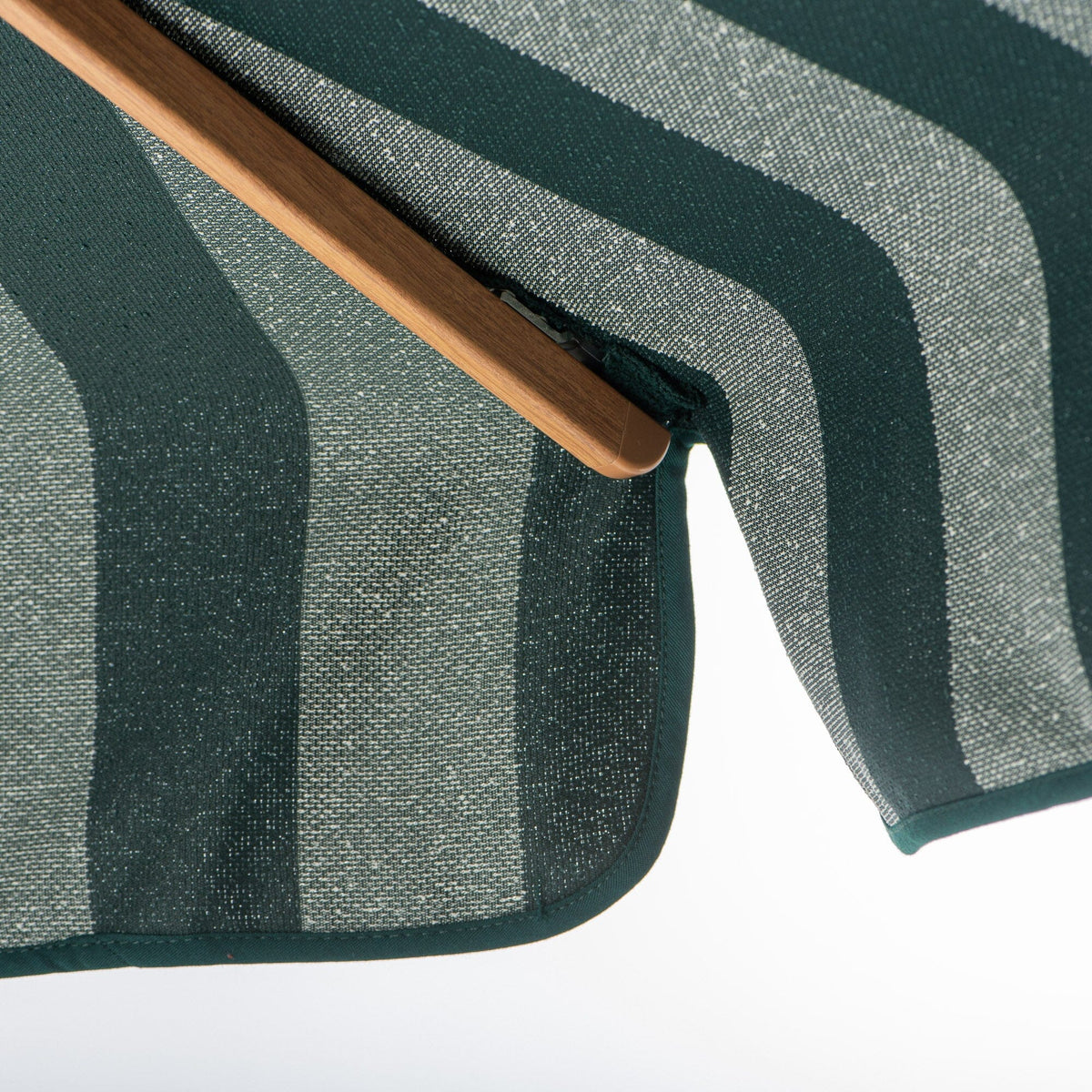 Terrace Umbrella in Terry Green Stripe | Transfer Teak Frame Terrace Umbrella Kit Business & Pleasure Co Aus 