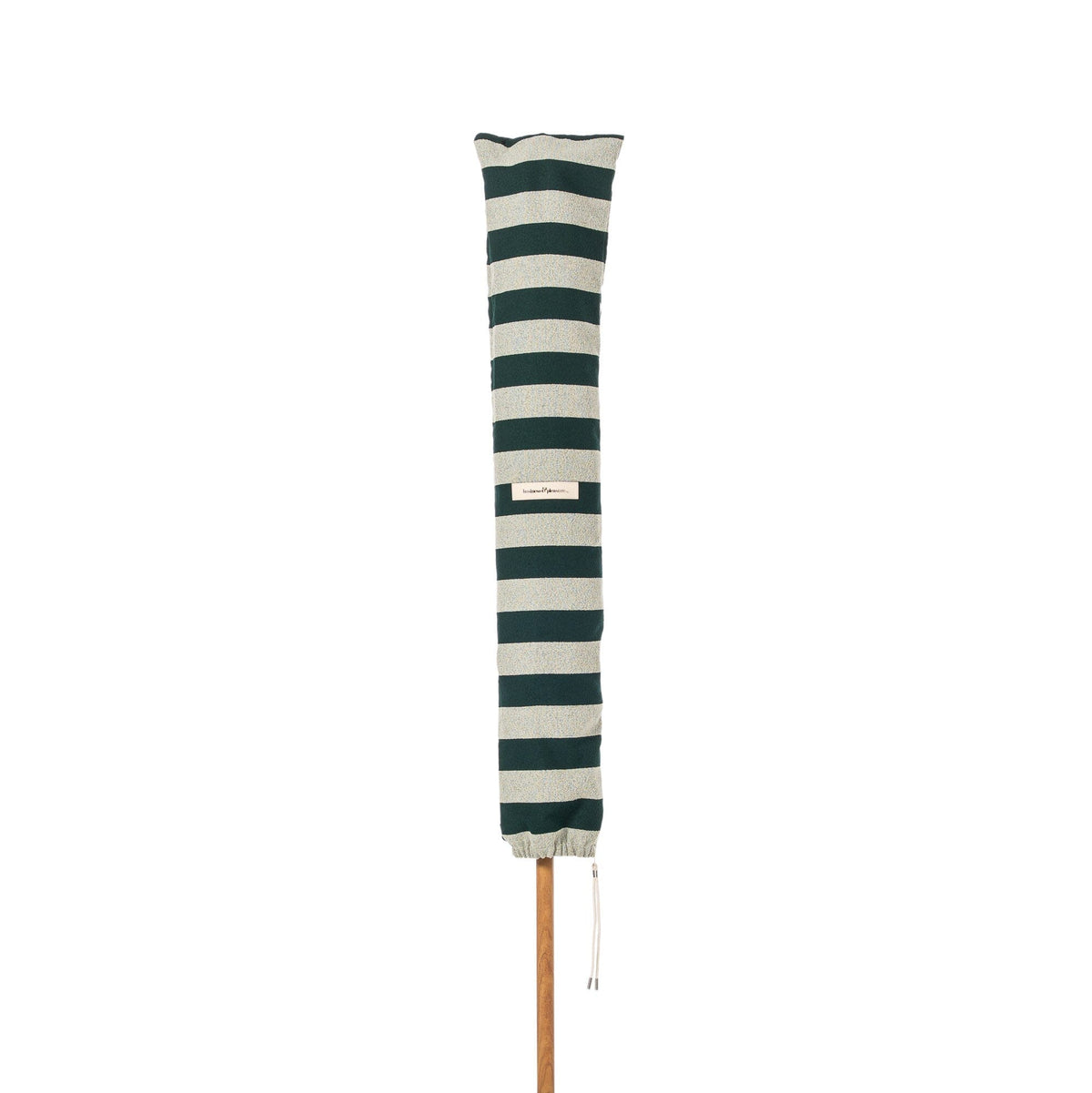 Terrace Umbrella in Terry Green Stripe | Transfer Teak Frame Terrace Umbrella Kit Business & Pleasure Co Aus 