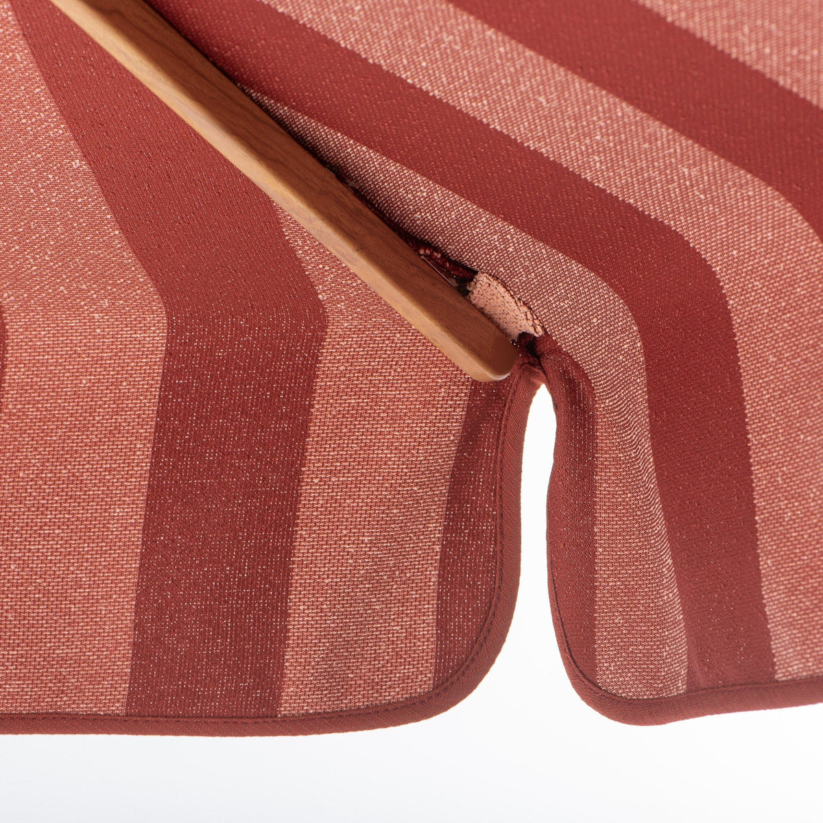 Terrace Umbrella in Terry Terracotta Stripe | Transfer Teak Frame Terrace Umbrella Kit Business & Pleasure Co Aus 