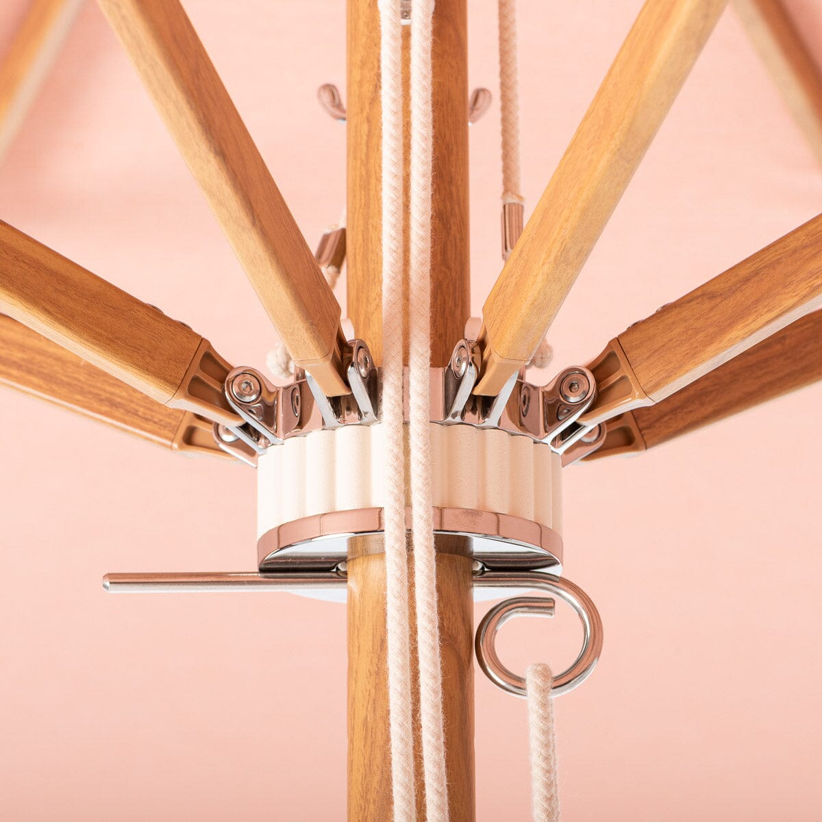 Terrace Umbrella in Rivie Pink | Transfer Teak Frame Terrace Umbrella Kit Business & Pleasure Co Aus 