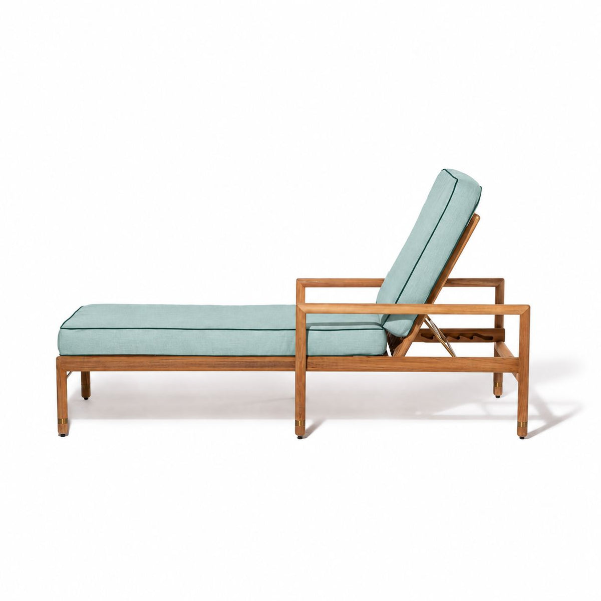 Wes Sun Lounger in Rivie Green | Teakwood Gold Wes Sun Lounger Kit Business & Pleasure Co Aus 