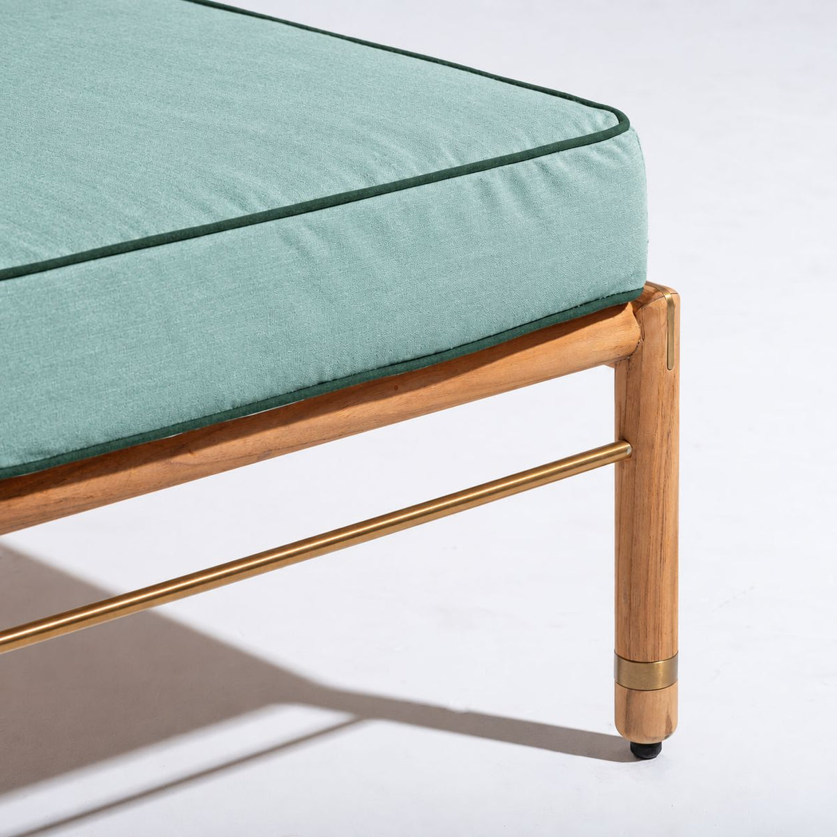 Wes Sun Lounger in Rivie Green | Teakwood Gold Wes Sun Lounger Kit Business & Pleasure Co Aus 
