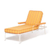 Swatch for The Waterhouse Sun Lounger in Bistro Papaya Stripe | Antique White Frame