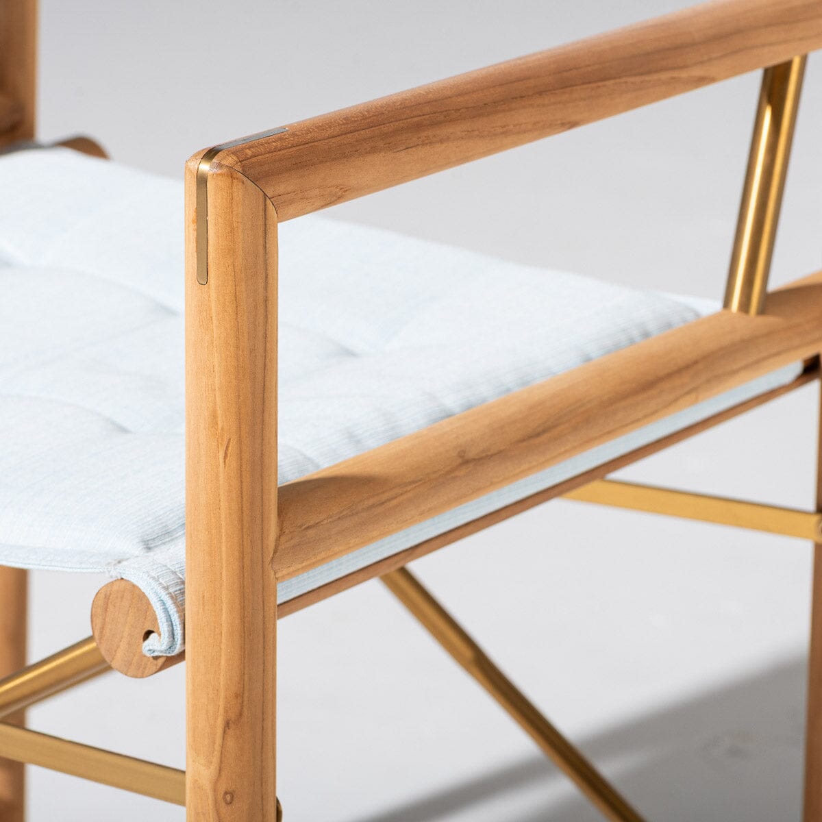 Wes Director Chair Kit - Teakwood Gold & Sky Blue Wes Director Chair Kit Business & Pleasure Co Aus 