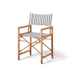 Swatch for The WES Directors Chair in Monaco Black Stripe | Teakwood Gold Frame