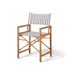 Swatch for The WES Directors Chair in Monaco Black Stripe | Teakwood Gold Frame