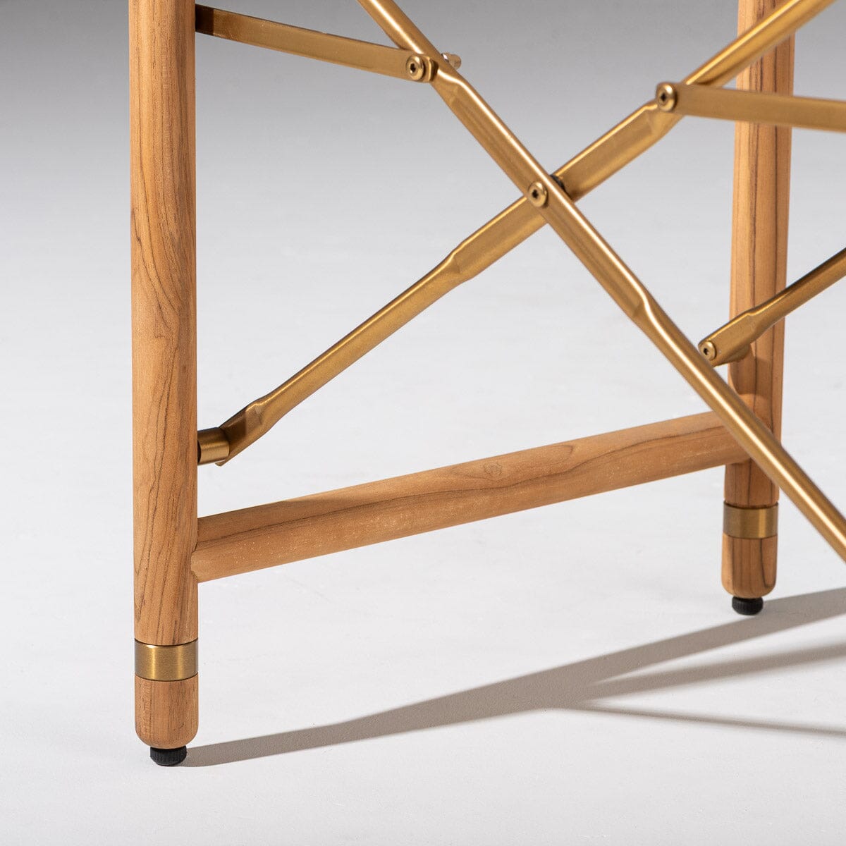 The Wes Directors Chair Monaco Natural Stripe | Teakwood Gold Frame Wes Director Chair Kit Business & Pleasure Co Aus 