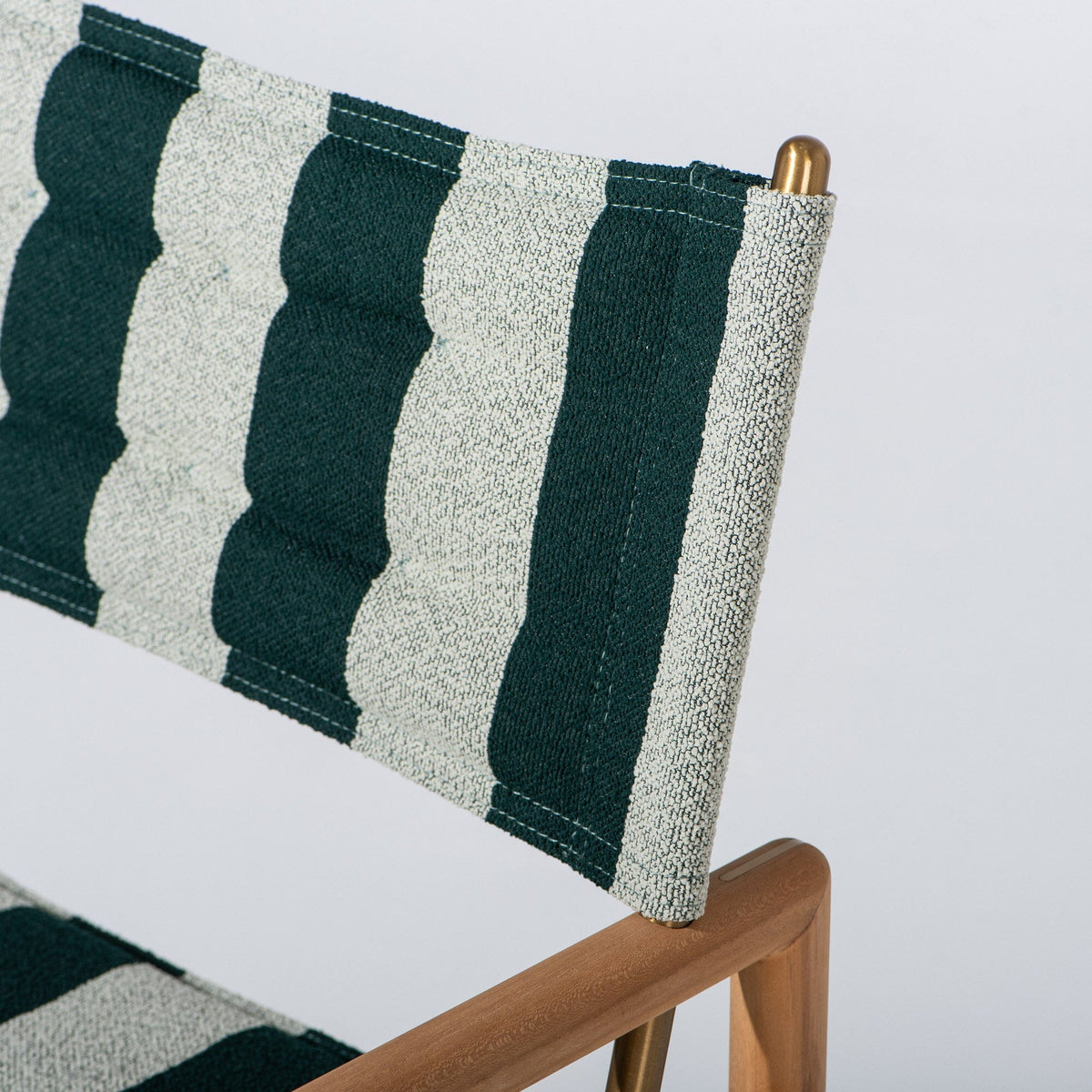 The WES Directors Chair in Terry Green Stripe | Teakwood Gold Frame Wes Director Chair Kit Business & Pleasure Co Aus 
