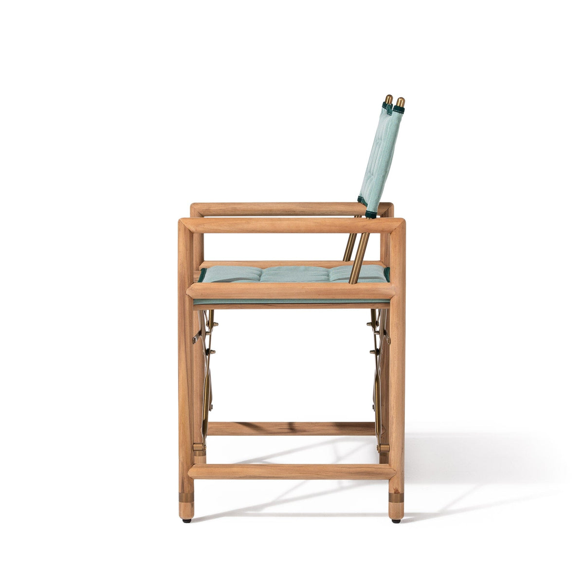 The WES Directors Chair in Rivie Green | Teakwood Gold Frame Wes Director Chair Kit Business & Pleasure Co Aus 