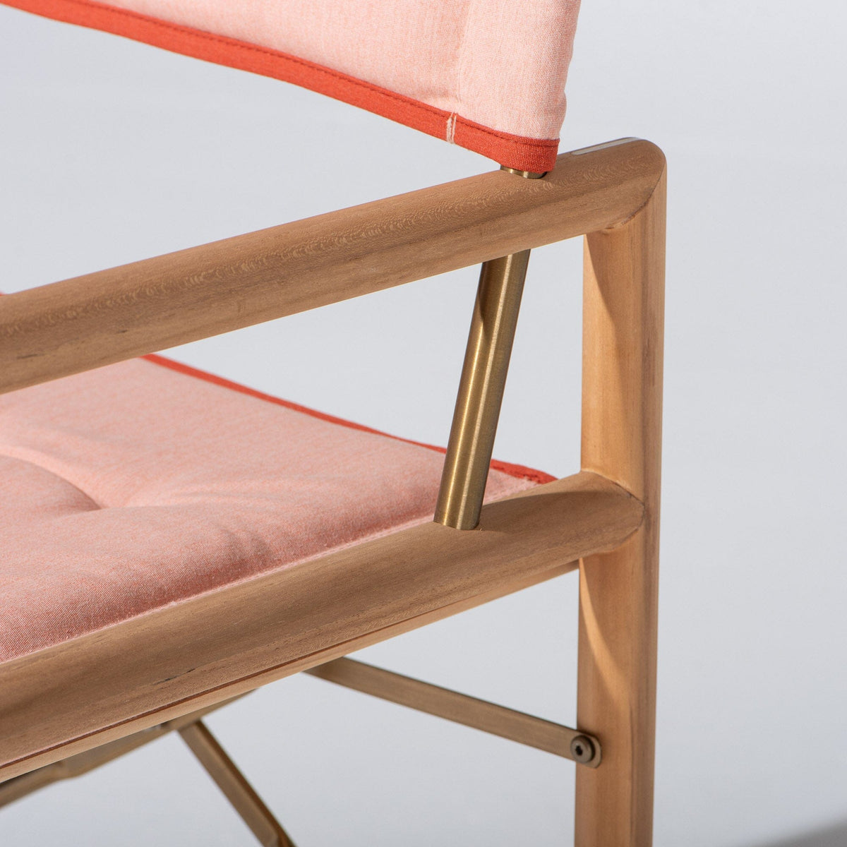 The WES Directors Chair in Rivie Pink | Teakwood Gold Frame Wes Director Chair Kit Business & Pleasure Co Aus 