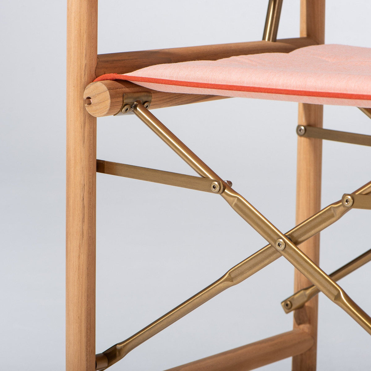 The WES Directors Chair in Rivie Pink | Teakwood Gold Frame Wes Director Chair Kit Business & Pleasure Co Aus 