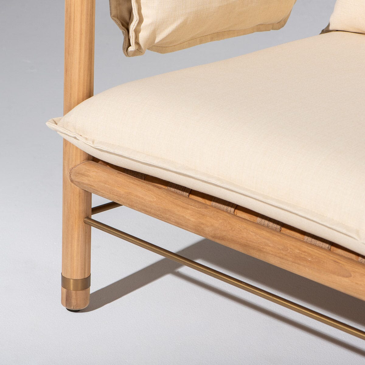 Wes Sofa in Tiki Natural | Teakwood Gold Frame