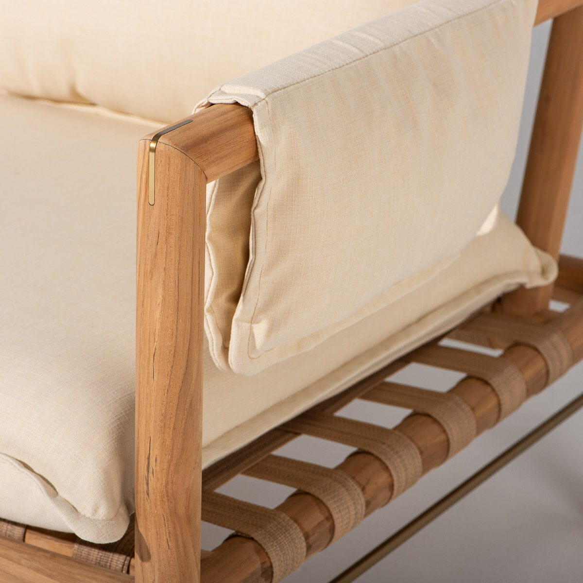 Wes Sofa in Tiki Natural | Teakwood Gold Frame