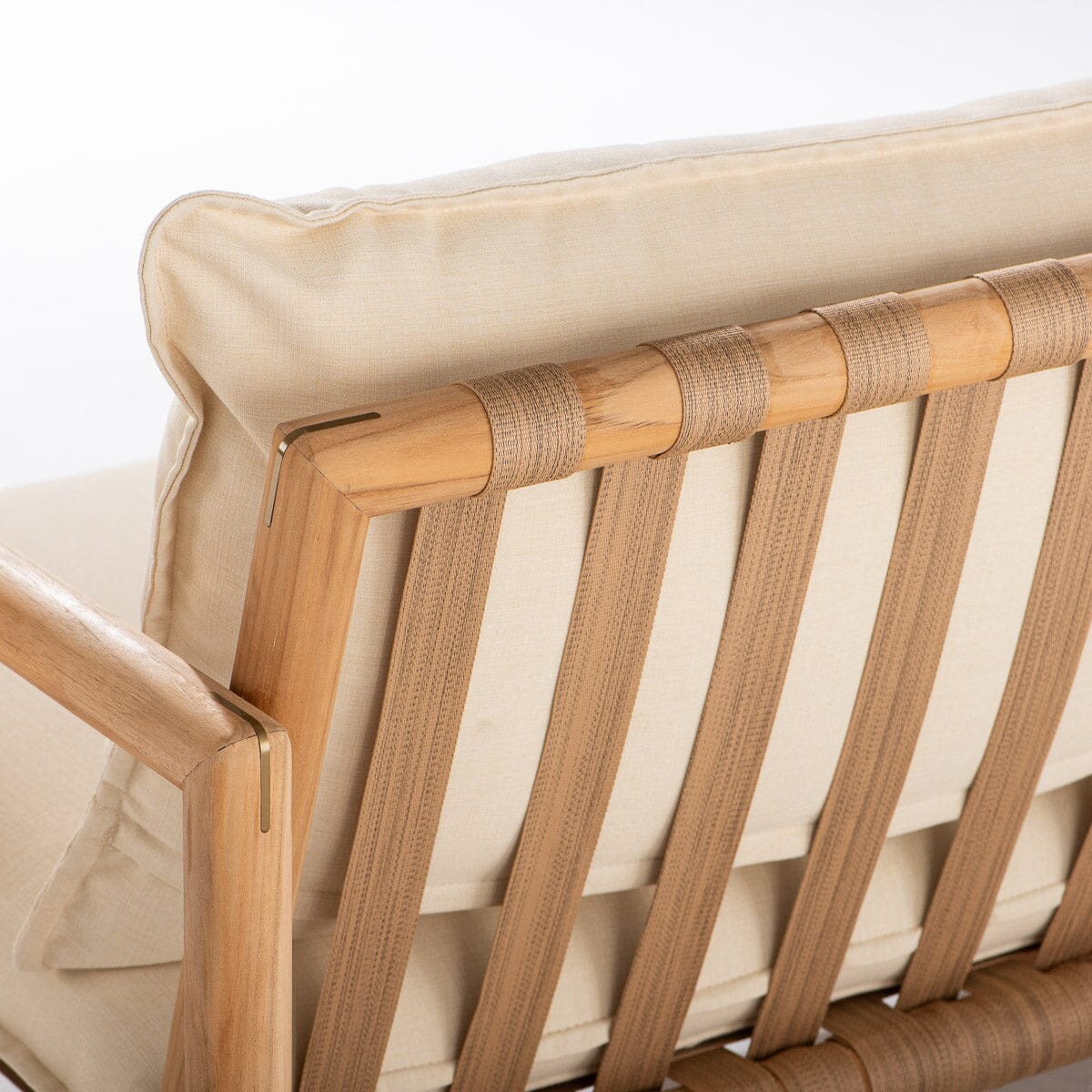 Wes Sofa in Tiki Natural | Teakwood Gold Frame
