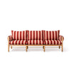 Swatch for Wes Sofa in Terry Terracotta Stripe | Teakwood Gold Frame