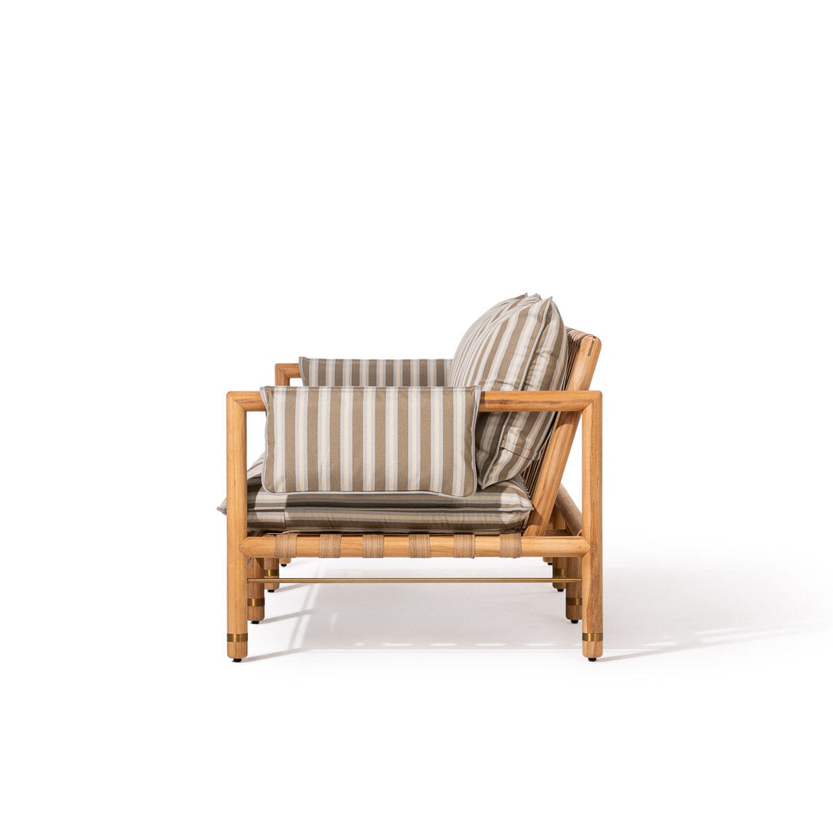 The WES Sofa x Jenni Kayne in California Stripe | Teakwood Frame Wes Sofa Kit Business & Pleasure Co Aus 