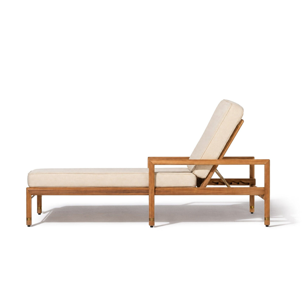 The WES Sun Lounger in Tiki Natural | Teakwood Gold Frame Wes Sun Lounger Kit Business & Pleasure Co Aus 