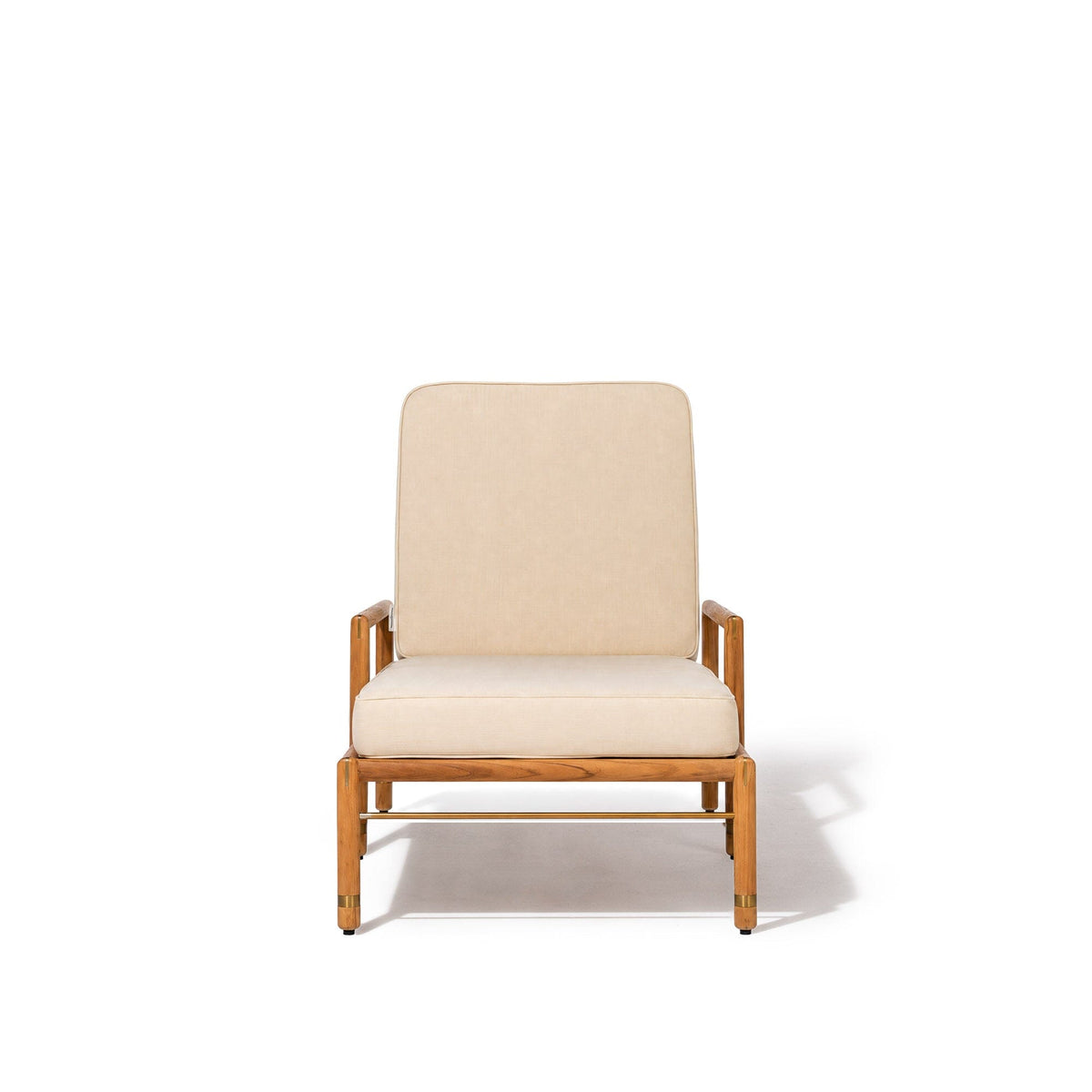 The WES Sun Lounger in Tiki Natural | Teakwood Gold Frame Wes Sun Lounger Kit Business & Pleasure Co Aus 