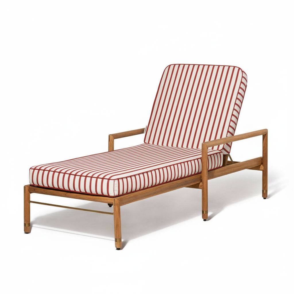 Product image of Wes Sun Lounger in Monaco Le Sirenuse | Teakwood Gold Frame Wes Sun Lounger Kit Business & Pleasure Co Aus 