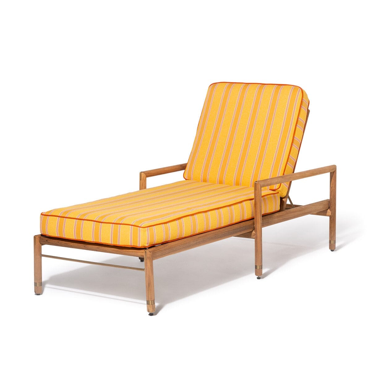 Product image of Wes Sun Lounger Kit - Teakwood Gold & Bistro Papaya Stripe Wes Sun Lounger Kit Business & Pleasure Co Aus 