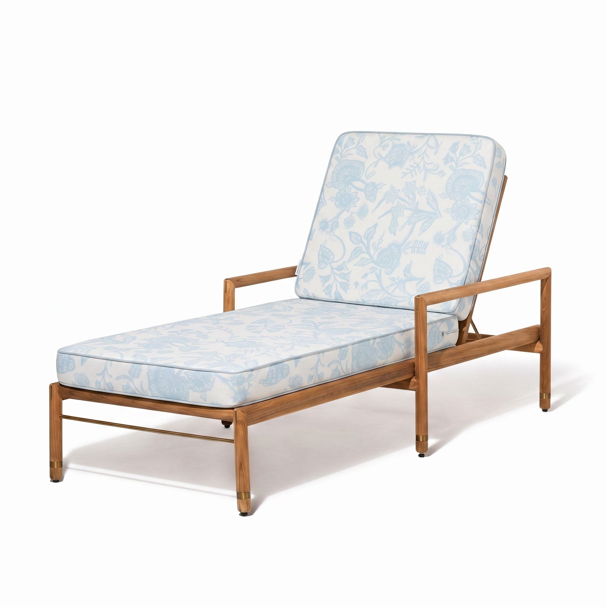 Product image of Wes Sun Lounger Kit - Teakwood Gold & Hanalei Bay Blue Jacquard Wes Sun Lounger Kit Business & Pleasure Co Aus 