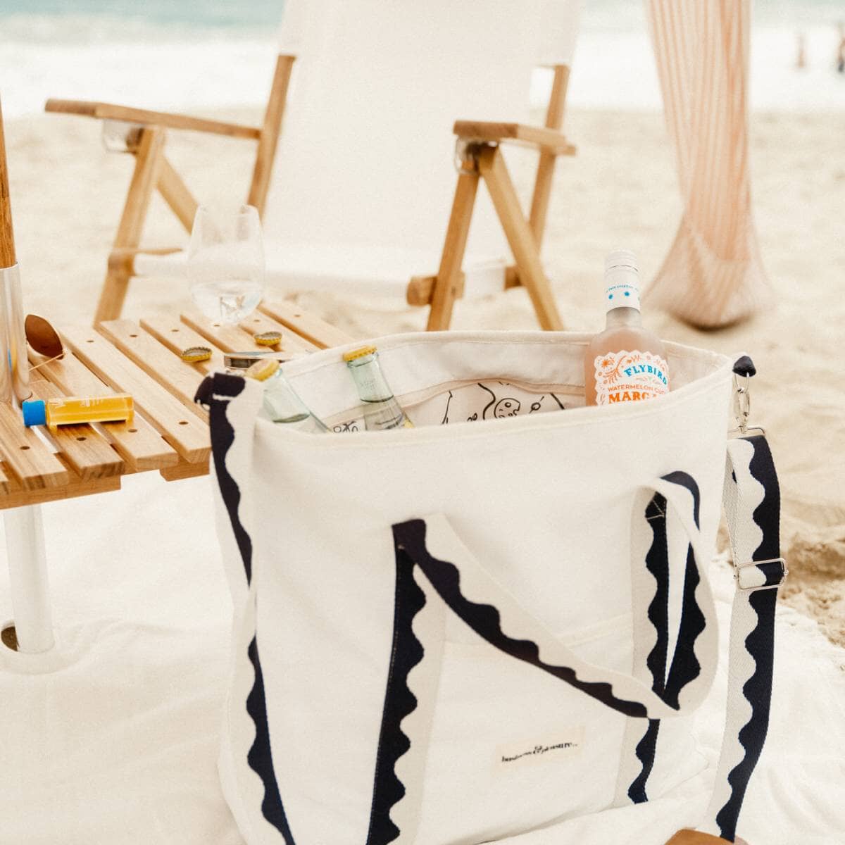 The Cooler Tote Bag - Rivie White Cooler Tote Business & Pleasure Co Aus 