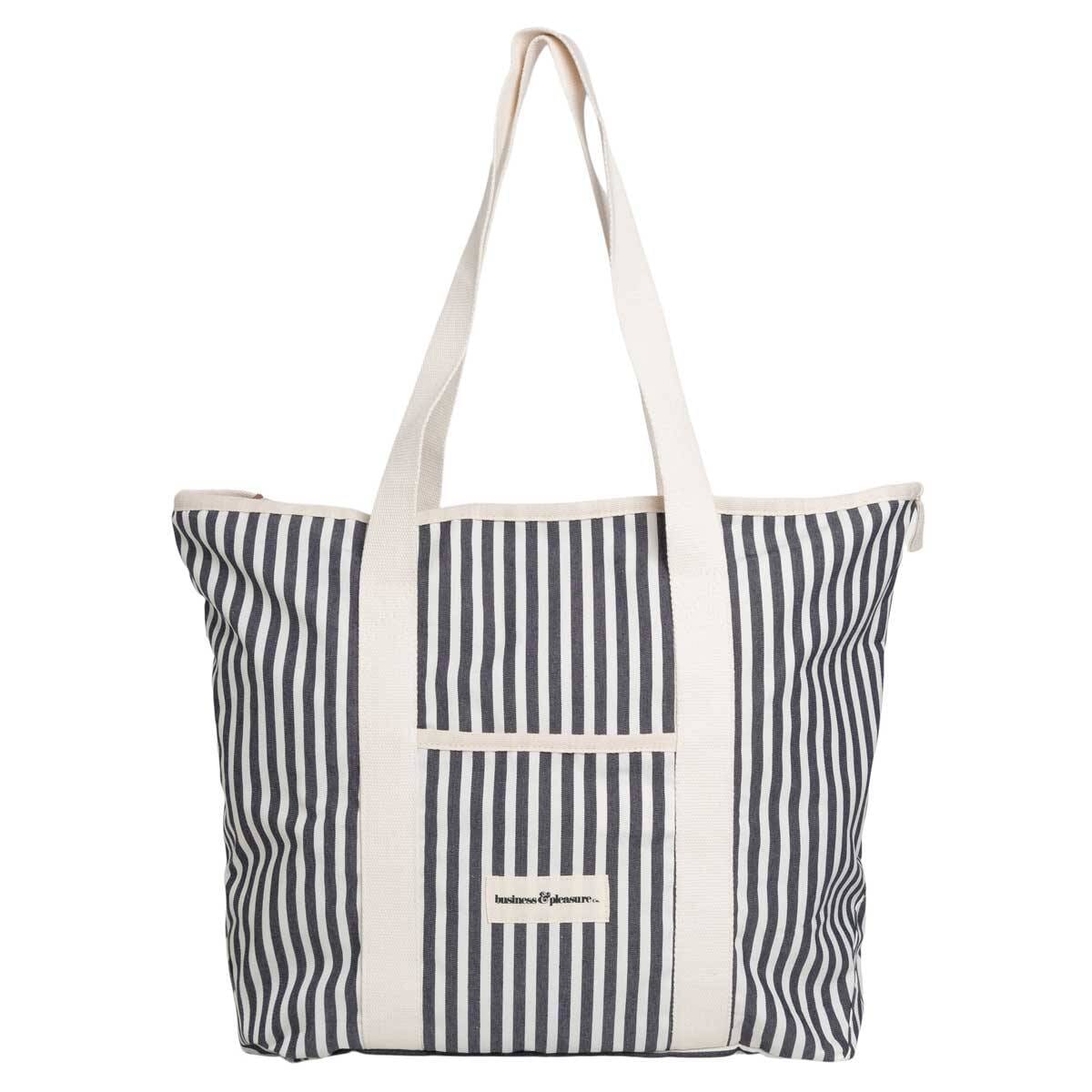 Navy and white striped bag on sale