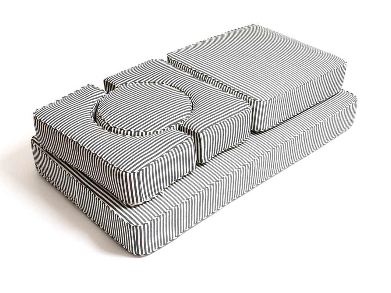 studio image of stacked up modular pillow stack\